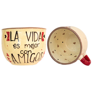 Taza "La vida es mejor con amigos" chocolatera