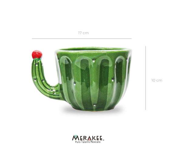 TAZA CACTUS VERDE OLIVO