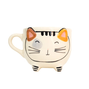 Taza caldero gato blanco bicolor