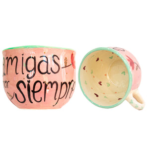 Taza "Amigas por siempre" chocolatera