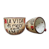 Taza "La vida es mejor con amigos" chocolatera